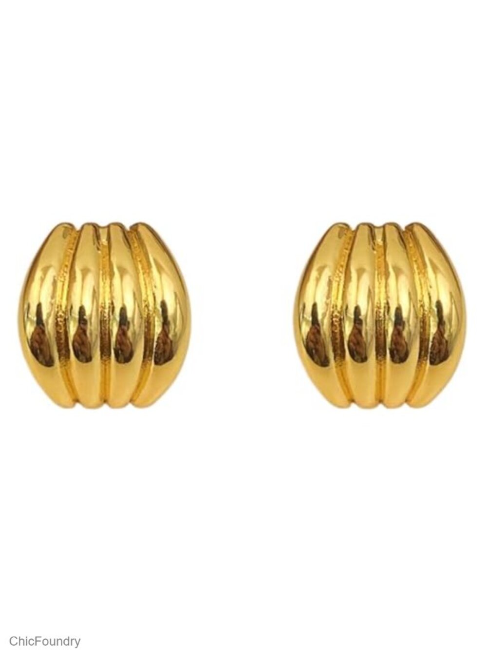 Chunky Geometric Square Stud Earrings for Women Stainless Steel Post Back